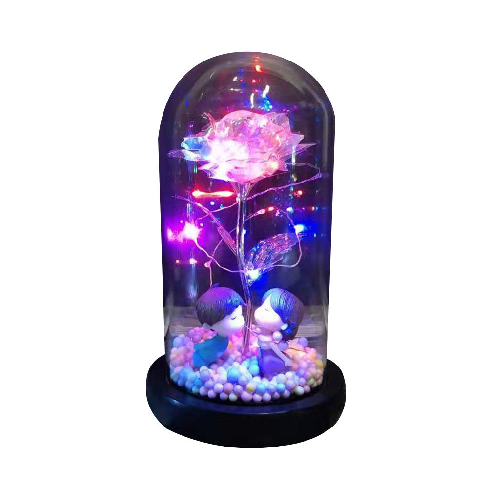 Eternal Rose Glass Dome – Romantic Decorative Flower Gift