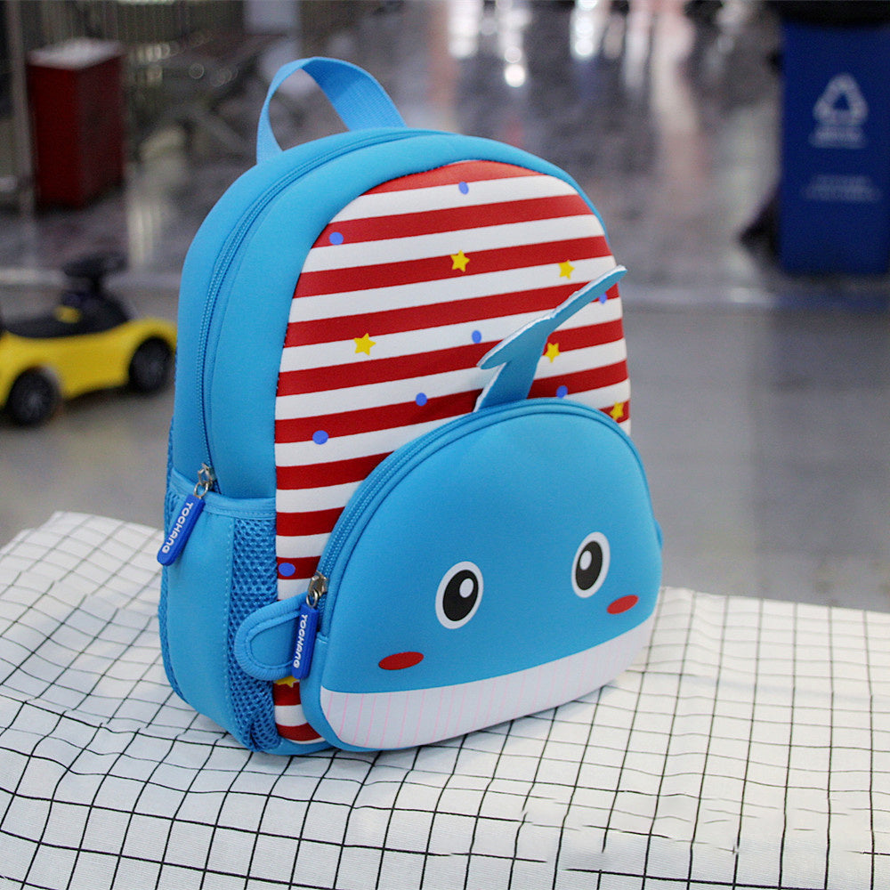 Children's cartoon backpack with adjustable shoulder straps and spacious compartments for boys and girls, suitable for school and travel