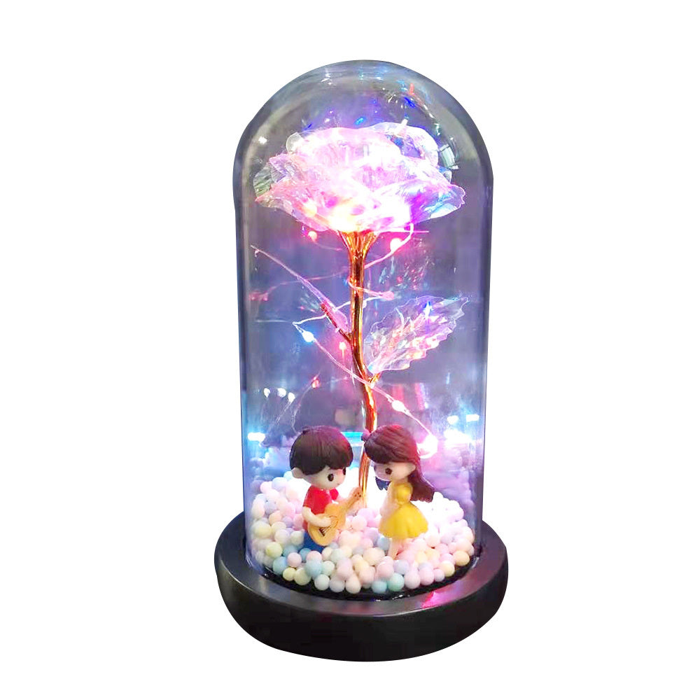 Eternal Rose Glass Dome – Romantic Decorative Flower Gift