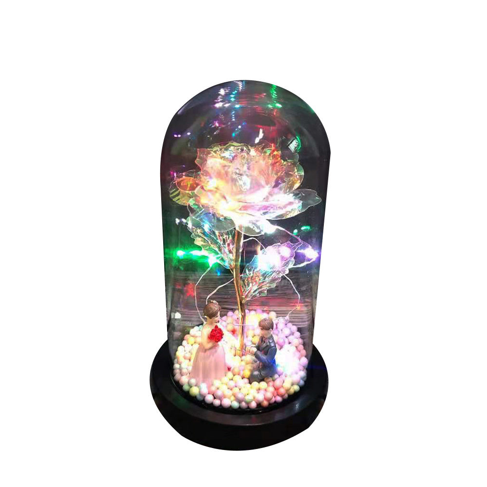 Eternal Rose Glass Dome – Romantic Decorative Flower Gift