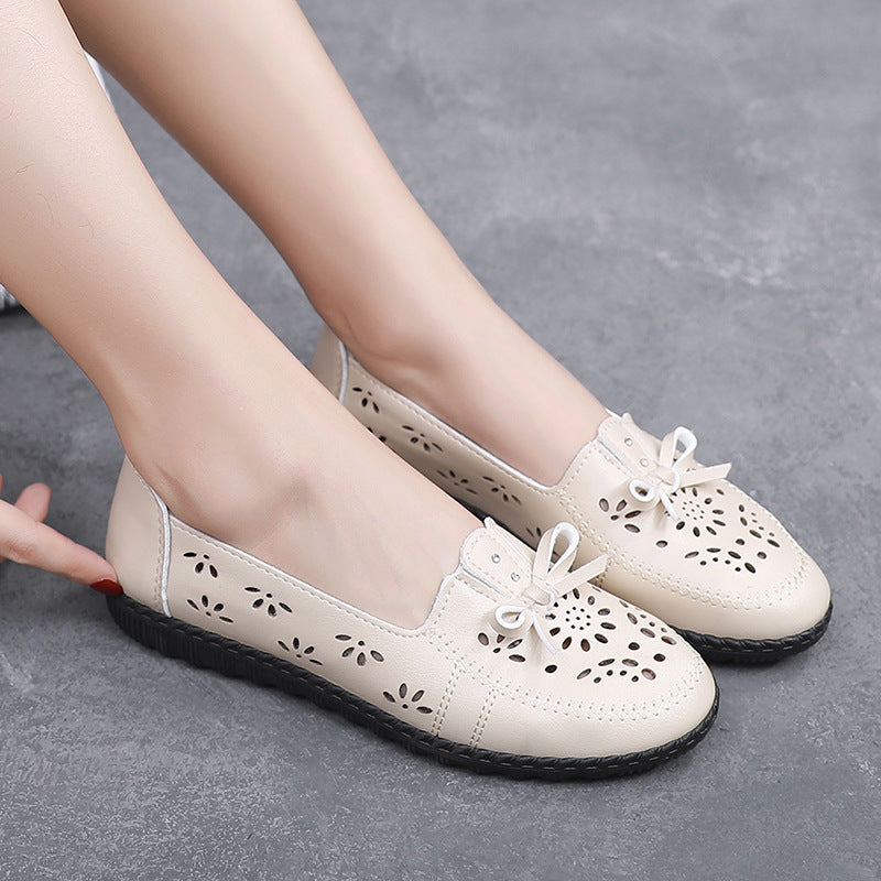 Summer Mom Shoes Women's Breathable Sandals Soft Bottom Casual Hollow Out