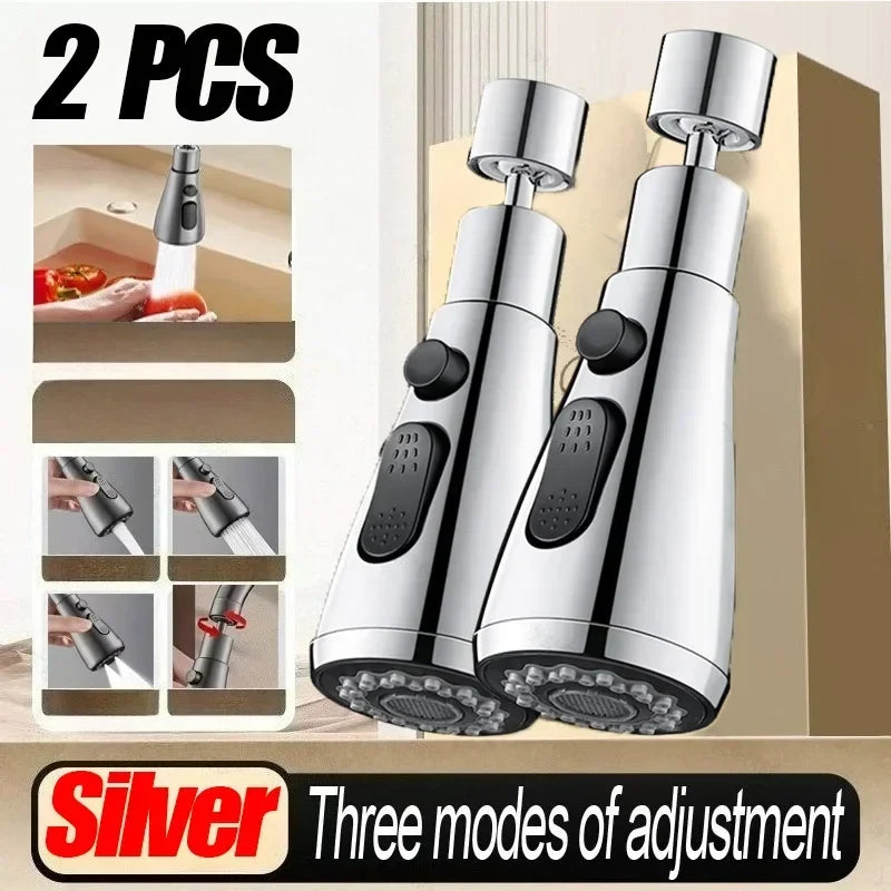 Universal 360° Rotate Kitchen Faucet Extender Aerator Plastic Splash Filter Kitchen Washbasin Faucet Bubbler Nozzle Aerator