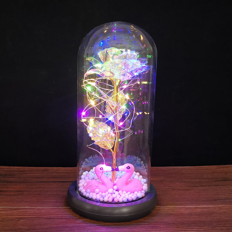 Eternal Rose Glass Dome – Romantic Decorative Flower Gift