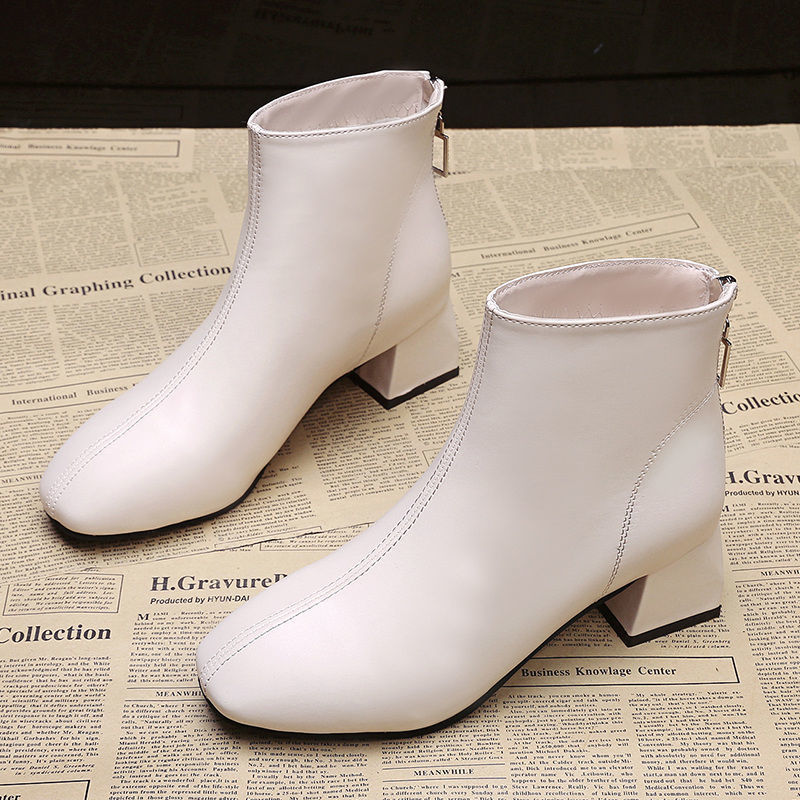 Women's Square Toe Suede Boots – Fashion Block Heel Ankle Boots